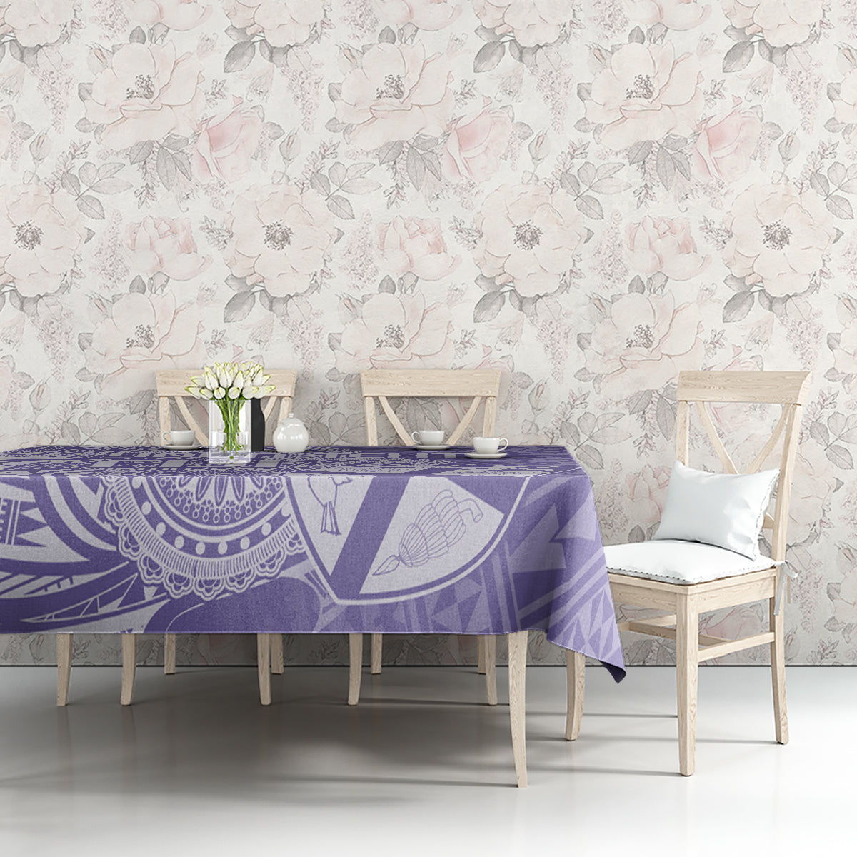 Custom Indo Fijians Tablecloth Fiji ke Hindustani Polyneisan Paisley Purple Style - Wonder Print Shop