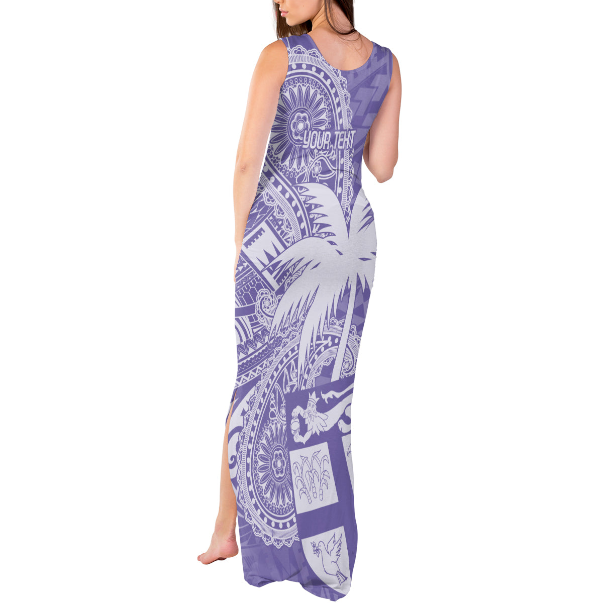Custom Indo Fijians Tank Maxi Dress Fiji ke Hindustani Polyneisan Paisley Purple Style - Wonder Print Shop