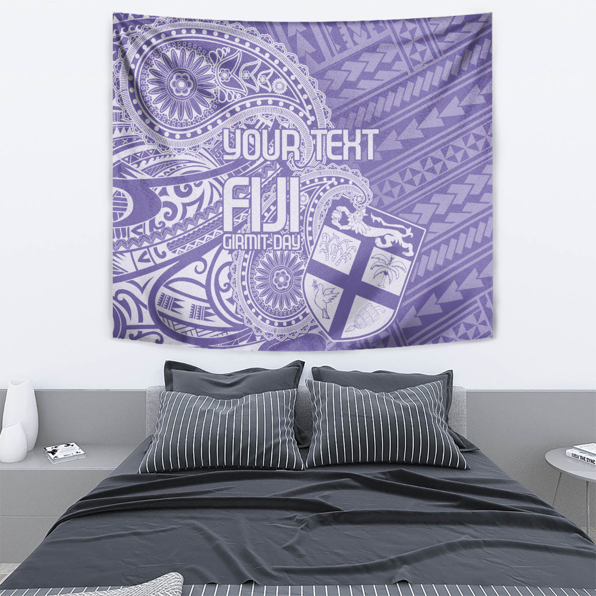 Custom Indo Fijians Tapestry Fiji ke Hindustani Polyneisan Paisley Purple Style - Wonder Print Shop