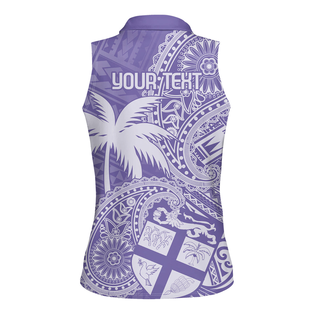 Custom Indo Fijians Women Sleeveless Polo Shirt Fiji ke Hindustani Polyneisan Paisley Purple Style - Wonder Print Shop