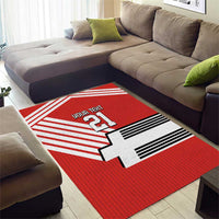 Swiss Football Custom Area Rug 1990-1992 Retro Red Switzerland Vintage