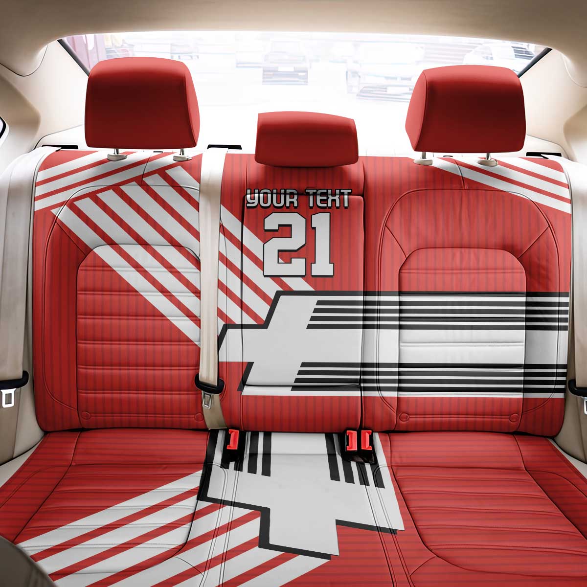 Swiss Football Custom Back Car Seat Cover 1990-1992 Retro Red Switzerland Vintage
