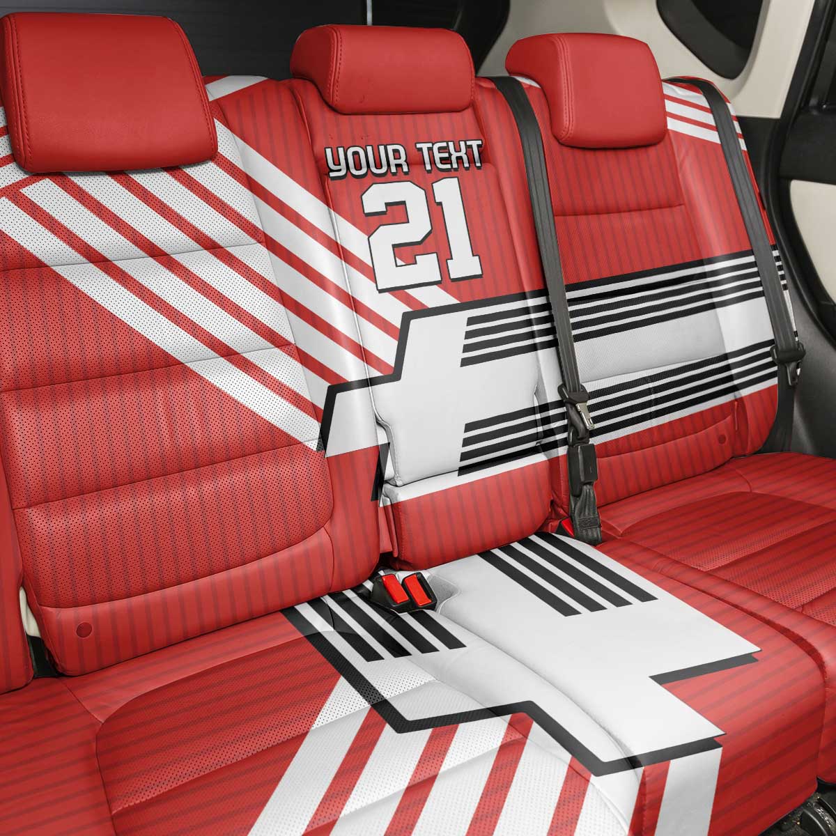 Swiss Football Custom Back Car Seat Cover 1990-1992 Retro Red Switzerland Vintage