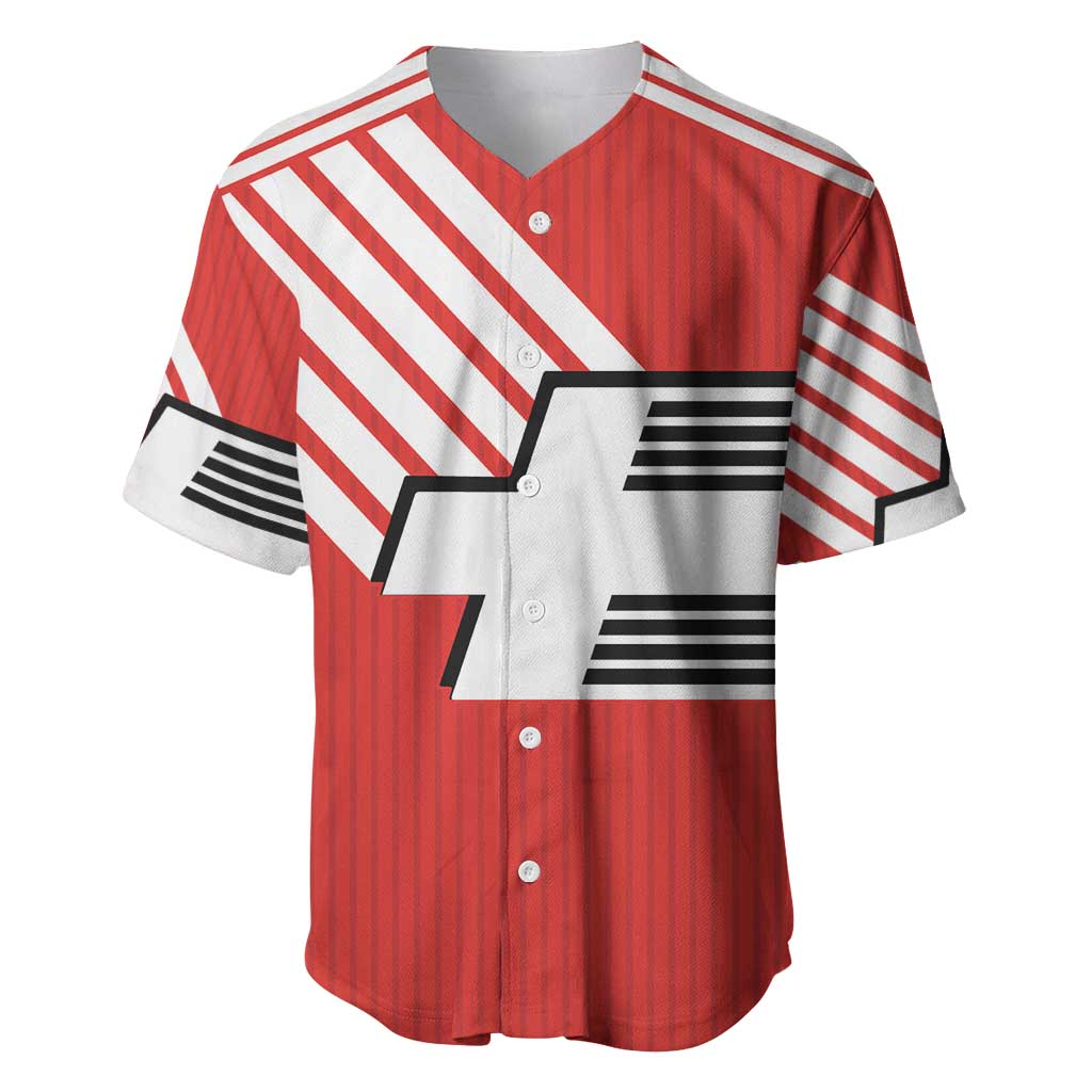 Swiss Football Custom Baseball Jersey 1990-1992 Retro Red Switzerland Vintage