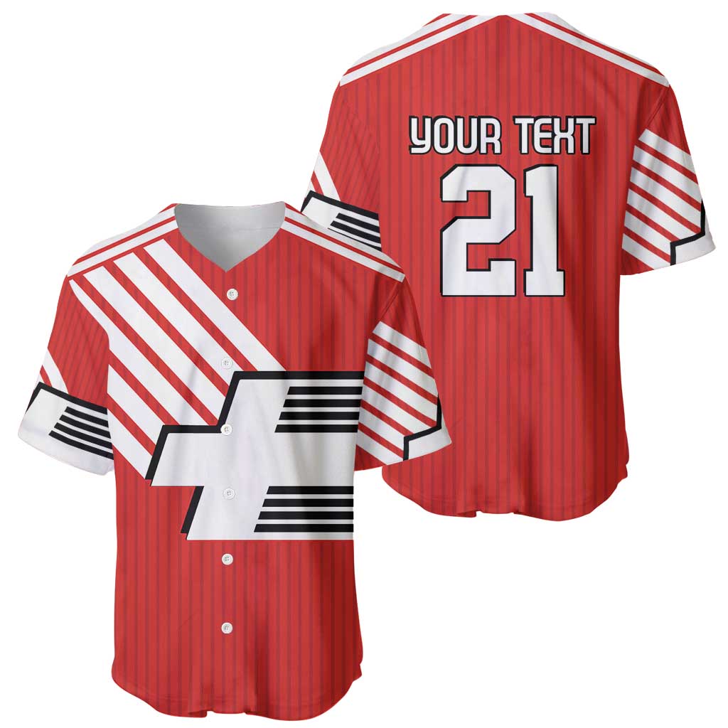 Swiss Football Custom Baseball Jersey 1990-1992 Retro Red Switzerland Vintage