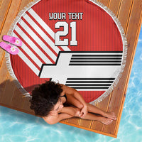 Swiss Football Custom Beach Blanket 1990-1992 Retro Red Switzerland Vintage