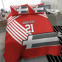 Swiss Football Custom Bedding Set 1990-1992 Retro Red Switzerland Vintage
