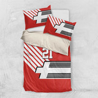Swiss Football Custom Bedding Set 1990-1992 Retro Red Switzerland Vintage