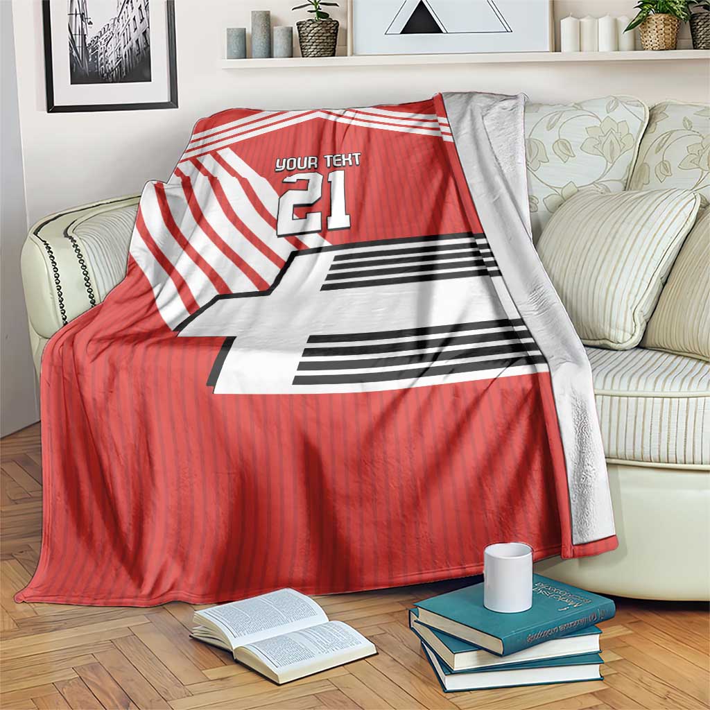 Swiss Football Custom Blanket 1990-1992 Retro Red Switzerland Vintage
