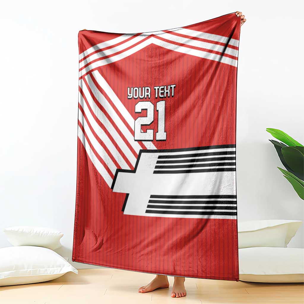 Swiss Football Custom Blanket 1990-1992 Retro Red Switzerland Vintage
