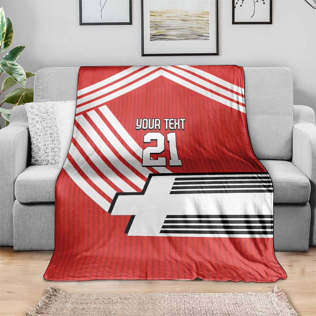Swiss Football Custom Blanket 1990-1992 Retro Red Switzerland Vintage