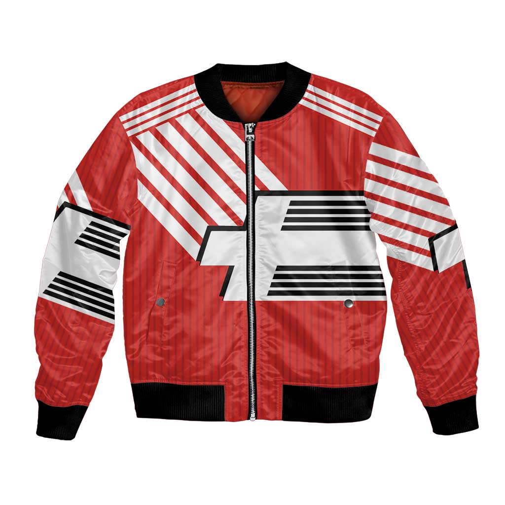 Swiss Football Custom Bomber Jacket 1990-1992 Retro Red Switzerland Vintage