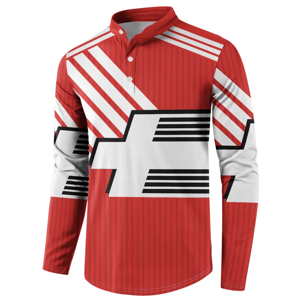 Swiss Football Custom Button Sweatshirt 1990-1992 Retro Red Switzerland Vintage