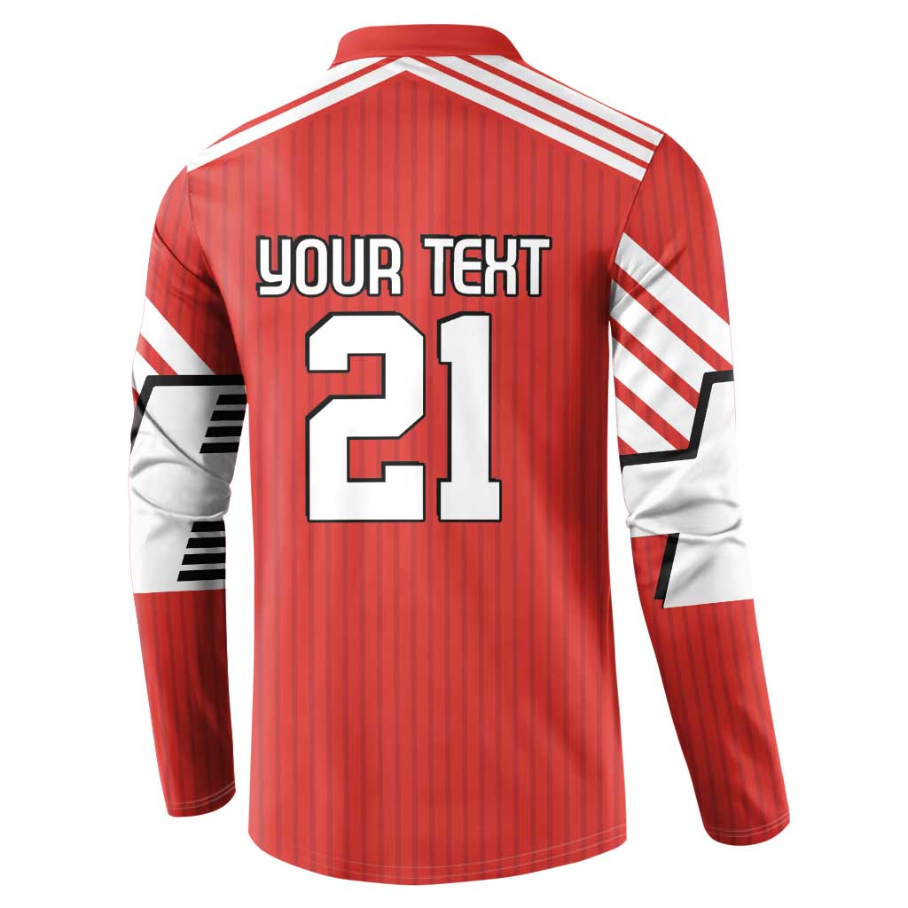 Swiss Football Custom Button Sweatshirt 1990-1992 Retro Red Switzerland Vintage