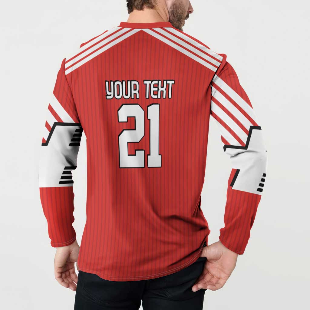 Swiss Football Custom Button Sweatshirt 1990-1992 Retro Red Switzerland Vintage