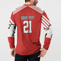 Swiss Football Custom Button Sweatshirt 1990-1992 Retro Red Switzerland Vintage