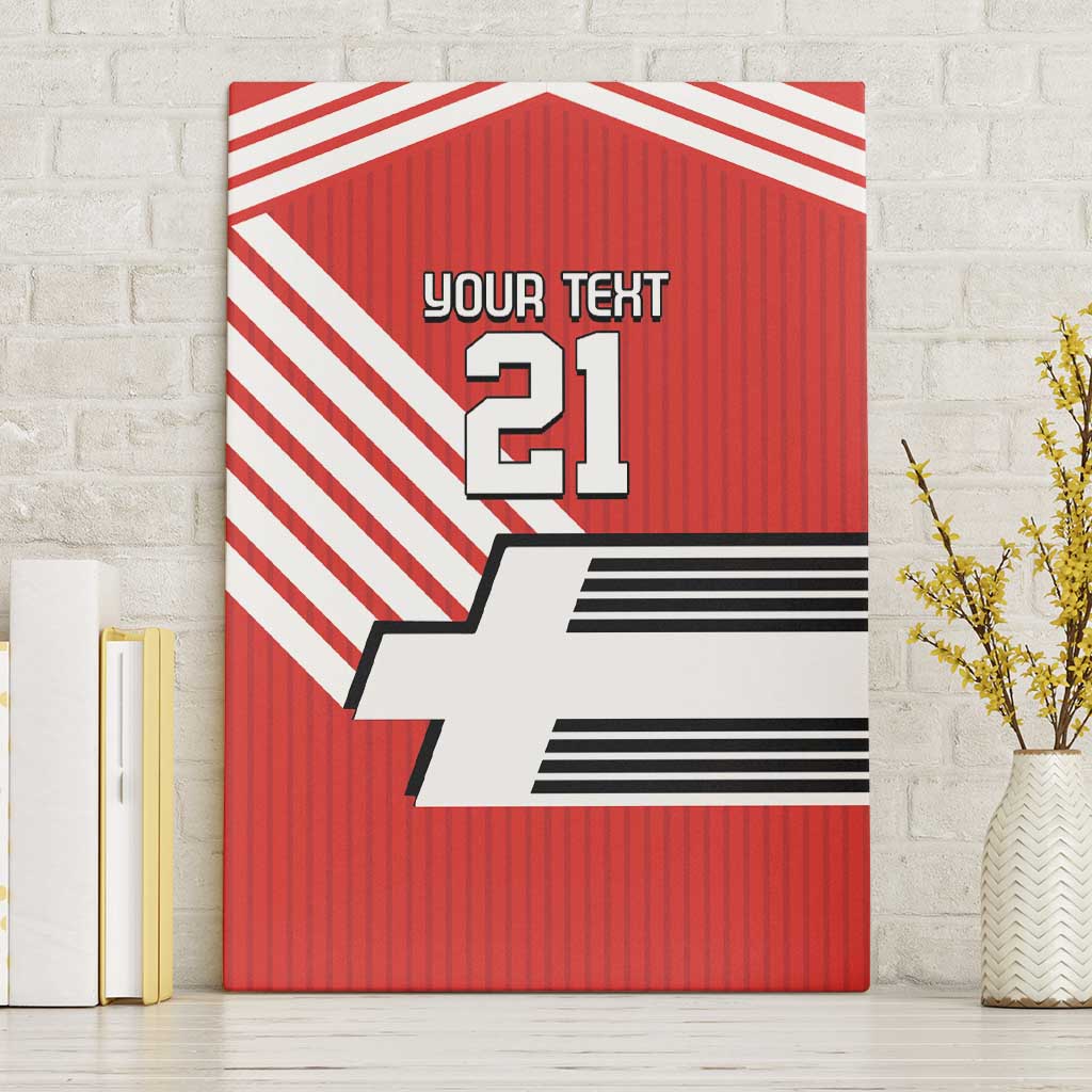 Swiss Football Custom Canvas Wall Art 1990-1992 Retro Red Switzerland Vintage