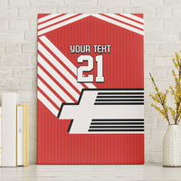 Swiss Football Custom Canvas Wall Art 1990-1992 Retro Red Switzerland Vintage