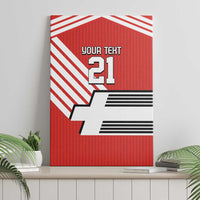 Swiss Football Custom Canvas Wall Art 1990-1992 Retro Red Switzerland Vintage