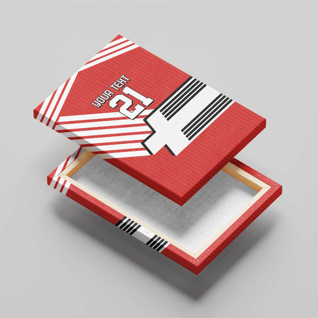 Swiss Football Custom Canvas Wall Art 1990-1992 Retro Red Switzerland Vintage