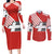 Swiss Football Custom Couples Matching Long Sleeve Bodycon Dress and Long Sleeve Button Shirt 1990-1992 Retro Red Switzerland Vintage