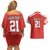 Swiss Football Custom Couples Matching Off Shoulder Short Dress and Hawaiian Shirt 1990-1992 Retro Red Switzerland Vintage