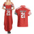 Swiss Football Custom Couples Matching Summer Maxi Dress and Hawaiian Shirt 1990-1992 Retro Red Switzerland Vintage