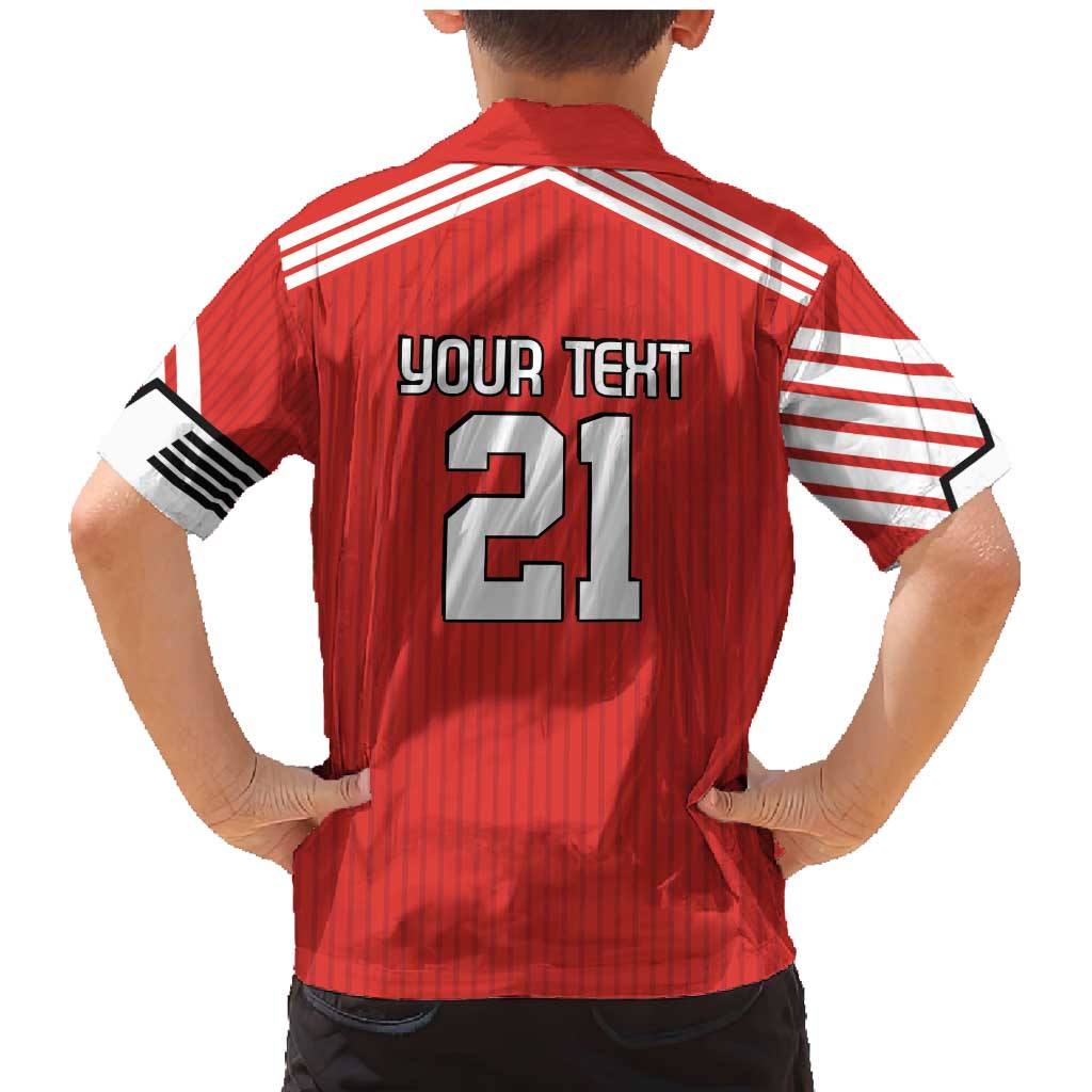 Swiss Football Custom Family Matching Mermaid Dress and Hawaiian Shirt 1990-1992 Retro Red Switzerland Vintage