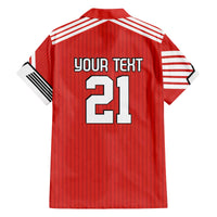 Swiss Football Custom Family Matching Off The Shoulder Long Sleeve Dress and Hawaiian Shirt 1990-1992 Retro Red Switzerland Vintage