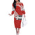 Swiss Football Custom Family Matching Off The Shoulder Long Sleeve Dress and Hawaiian Shirt 1990-1992 Retro Red Switzerland Vintage