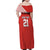 Swiss Football Custom Family Matching Off Shoulder Maxi Dress and Hawaiian Shirt 1990-1992 Retro Red Switzerland Vintage