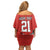 Swiss Football Custom Family Matching Off Shoulder Short Dress and Hawaiian Shirt 1990-1992 Retro Red Switzerland Vintage