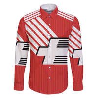 Swiss Football Custom Family Matching Puletasi and Hawaiian Shirt 1990-1992 Retro Red Switzerland Vintage