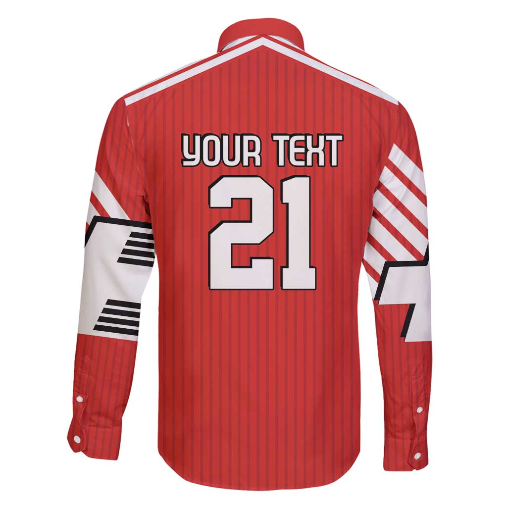 Swiss Football Custom Family Matching Puletasi and Hawaiian Shirt 1990-1992 Retro Red Switzerland Vintage