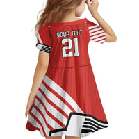 Swiss Football Custom Family Matching Short Sleeve Bodycon Dress and Hawaiian Shirt 1990-1992 Retro Red Switzerland Vintage