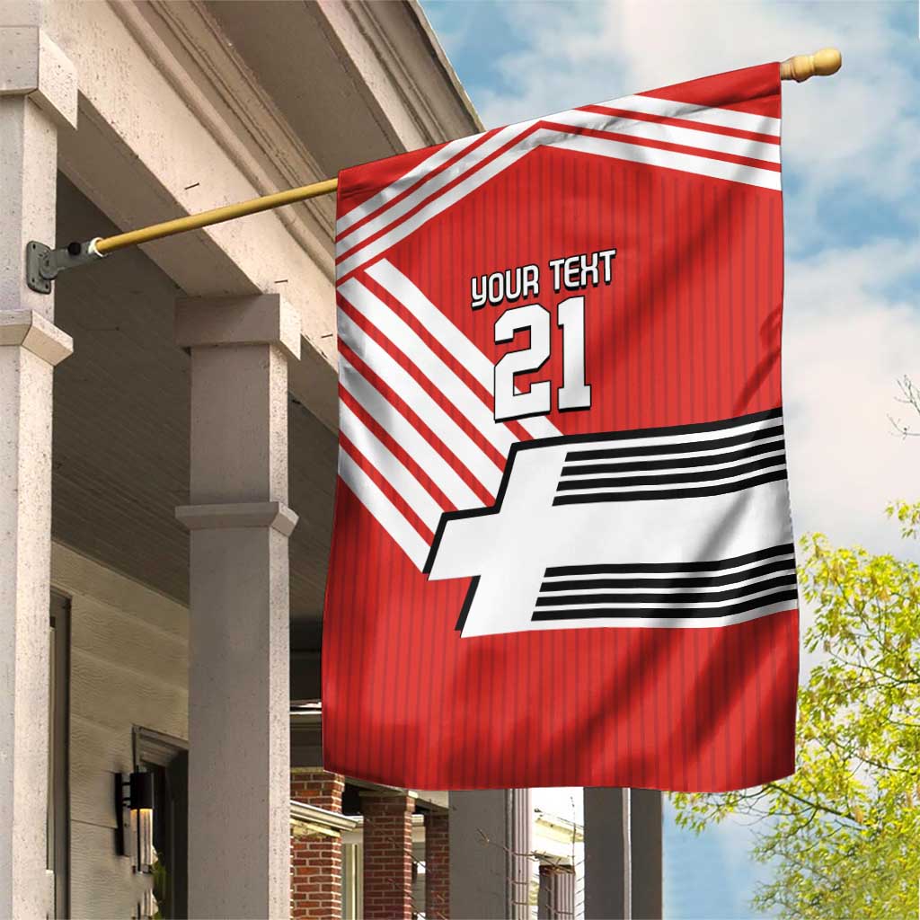 Swiss Football Custom Garden Flag 1990-1992 Retro Red Switzerland Vintage