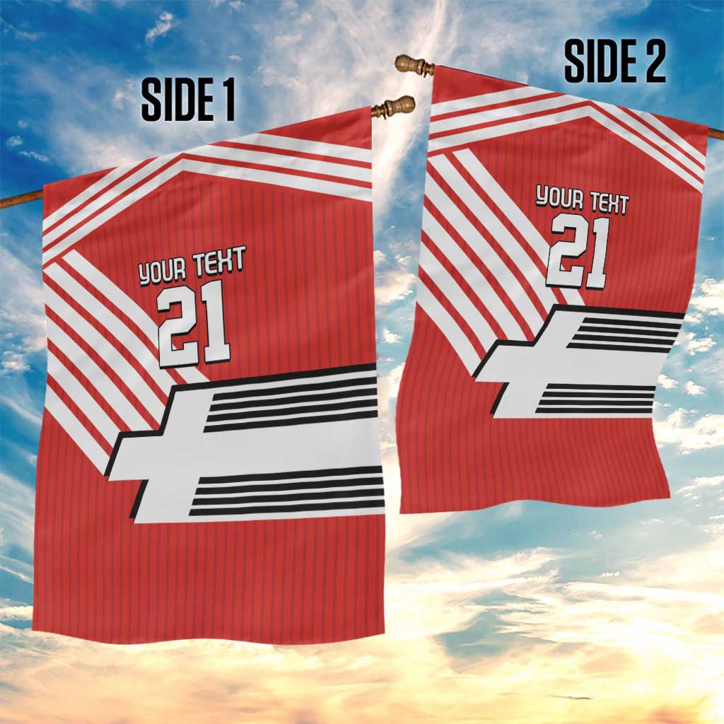 Swiss Football Custom Garden Flag 1990-1992 Retro Red Switzerland Vintage