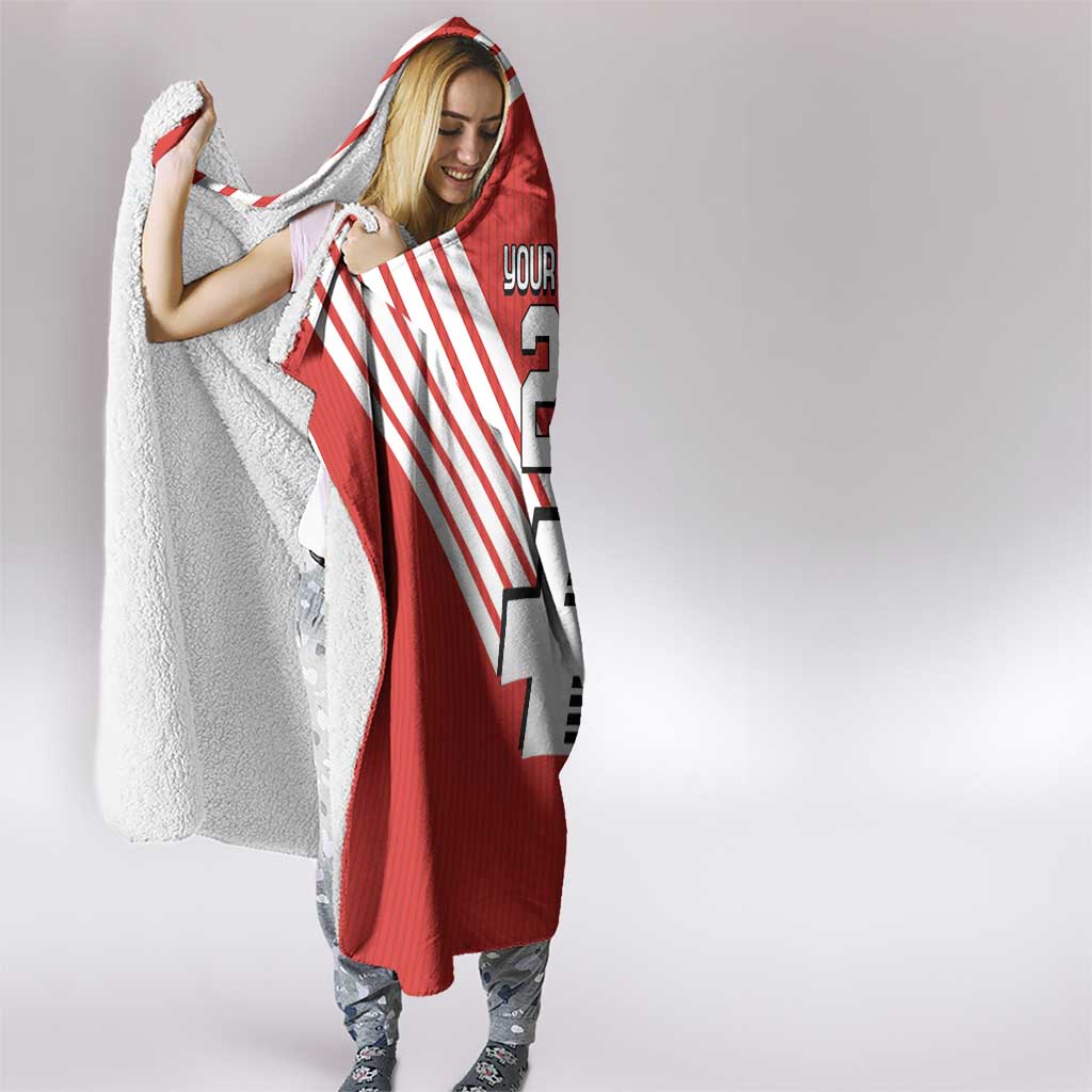 Swiss Football Custom Hooded Blanket 1990-1992 Retro Red Switzerland Vintage