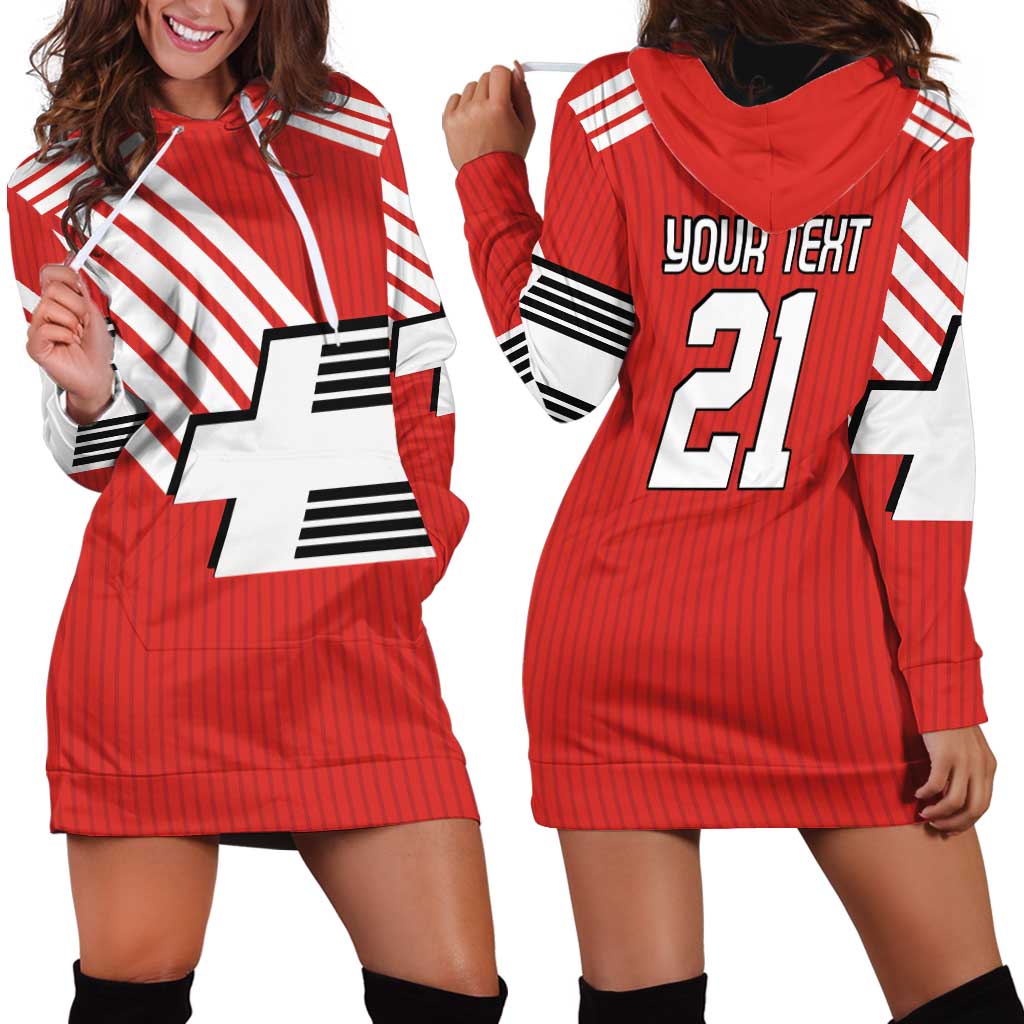 Swiss Football Custom Hoodie Dress 1990-1992 Retro Red Switzerland Vintage