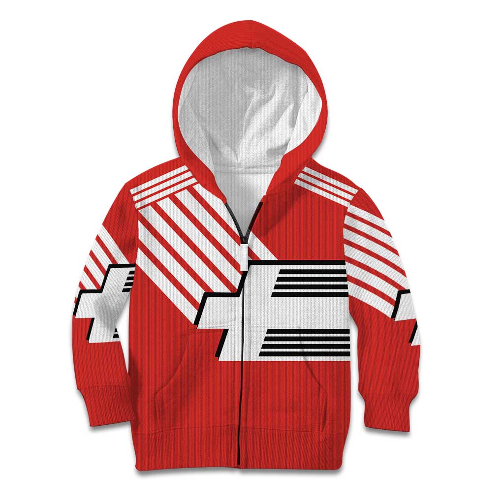 Swiss Football Custom Kid Hoodie 1990-1992 Retro Red Switzerland Vintage