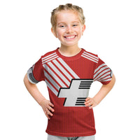 Swiss Football Custom Kid T Shirt 1990-1992 Retro Red Switzerland Vintage