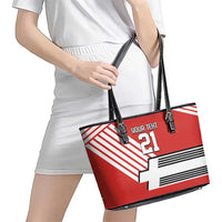 Swiss Football Custom Leather Tote Bag 1990-1992 Retro Red Switzerland Vintage