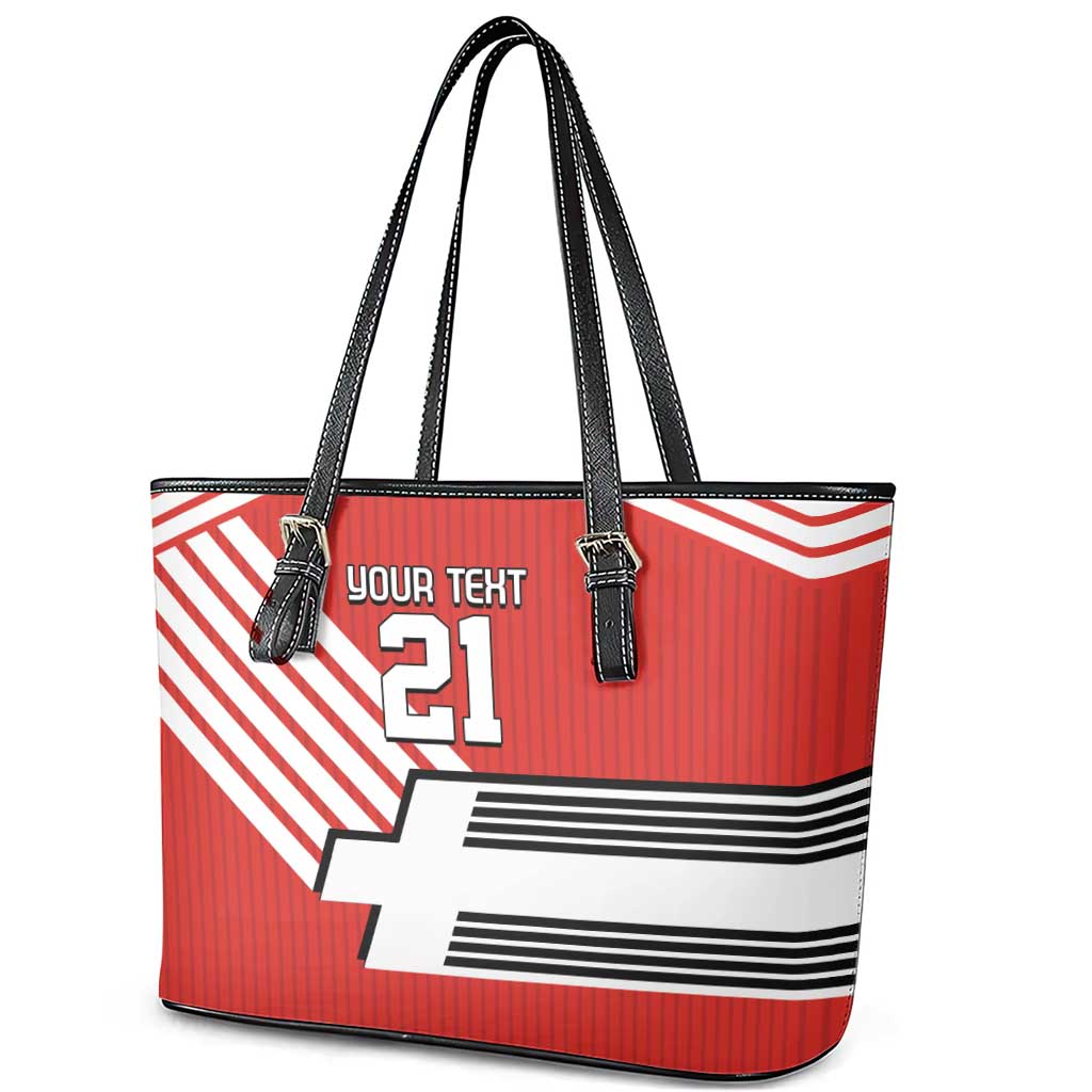 Swiss Football Custom Leather Tote Bag 1990-1992 Retro Red Switzerland Vintage