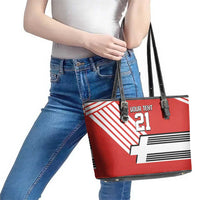 Swiss Football Custom Leather Tote Bag 1990-1992 Retro Red Switzerland Vintage