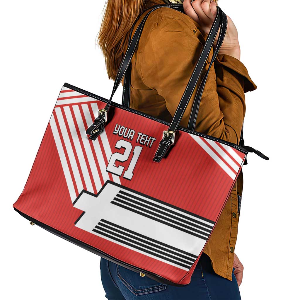 Swiss Football Custom Leather Tote Bag 1990-1992 Retro Red Switzerland Vintage