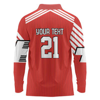 Swiss Football Custom Long Sleeve Polo Shirt 1990-1992 Retro Red Switzerland Vintage