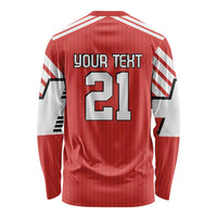 Swiss Football Custom Long Sleeve Shirt 1990-1992 Retro Red Switzerland Vintage