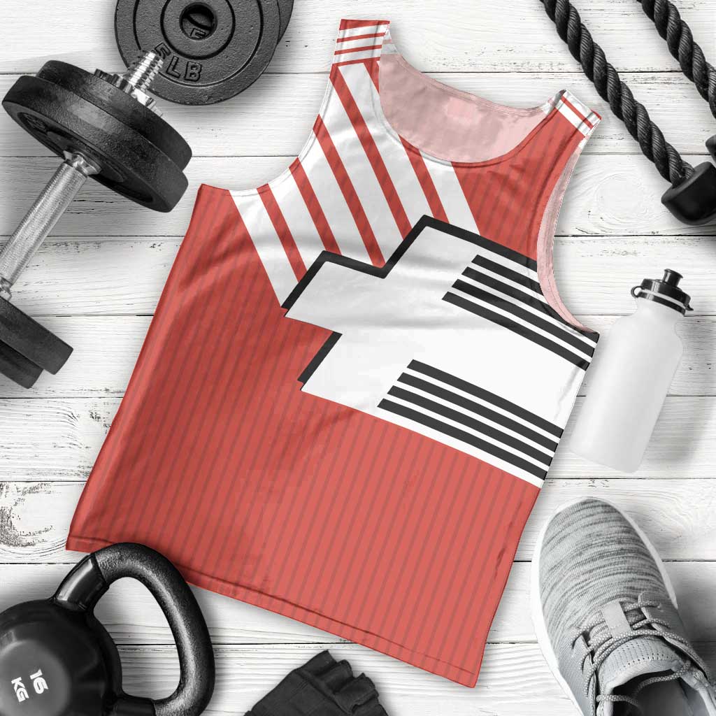 Swiss Football Custom Men Tank Top 1990-1992 Retro Red Switzerland Vintage