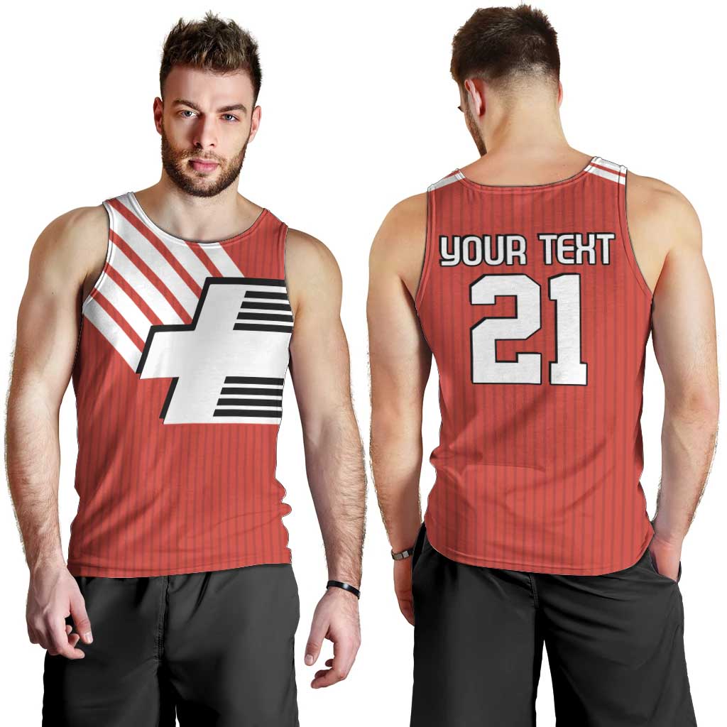 Swiss Football Custom Men Tank Top 1990-1992 Retro Red Switzerland Vintage