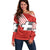 Swiss Football Custom Off Shoulder Sweater 1990-1992 Retro Red Switzerland Vintage